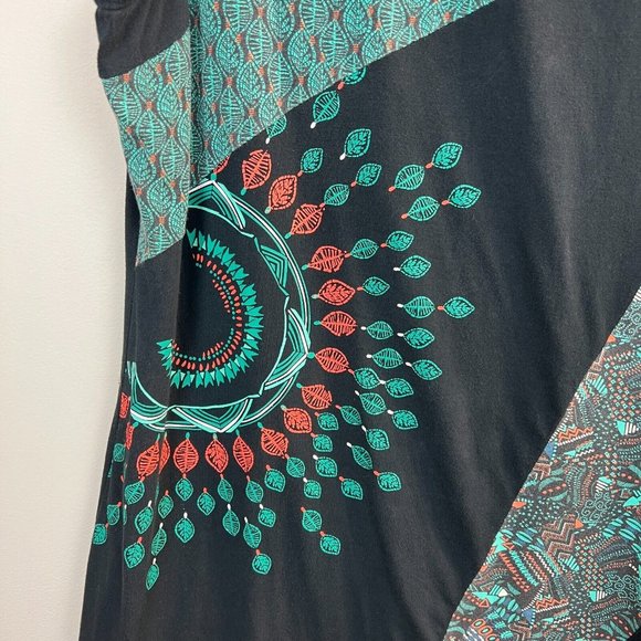 Coline‎ Mini Dress XXL Black Multicolor Sleeveless Printed Short Stretch - Picture 3 of 11